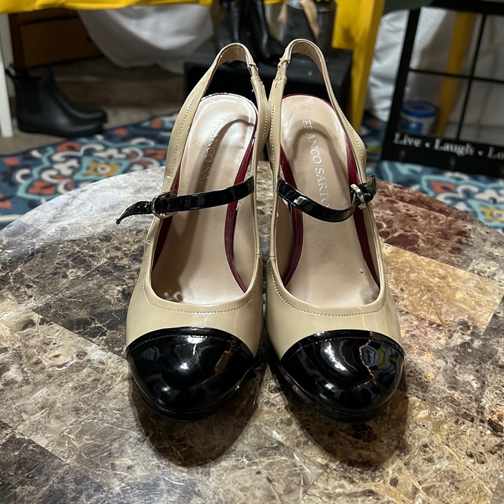 Franco Sarato Multi Patan Leather heels size 6